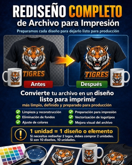Rediseño completo de archivo para impresión | Mejora logos y diseños