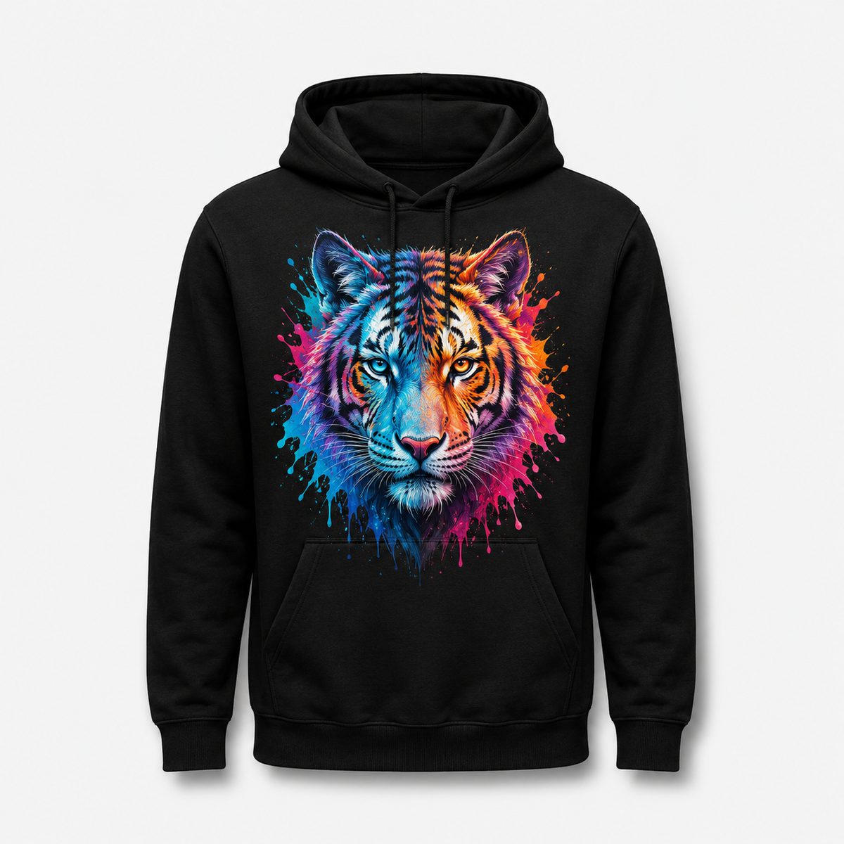 Sudadera negra personalizada con impresión DTF Textil