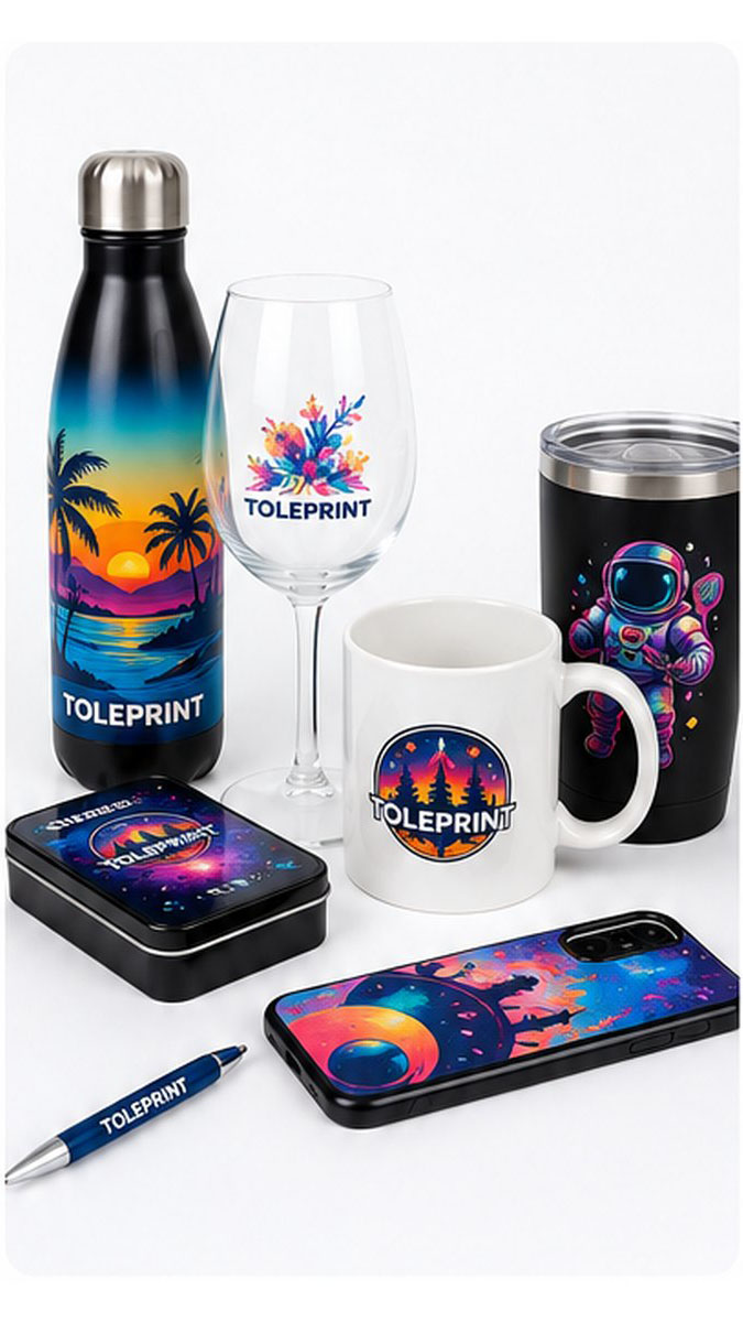 Productos personalizados con DTF UV de Toleprint