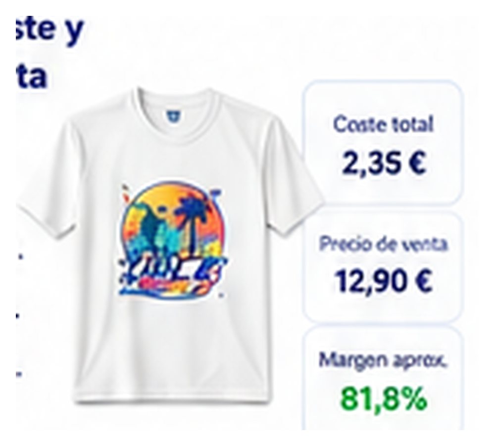 Ejemplo de coste y margen de camiseta personalizada