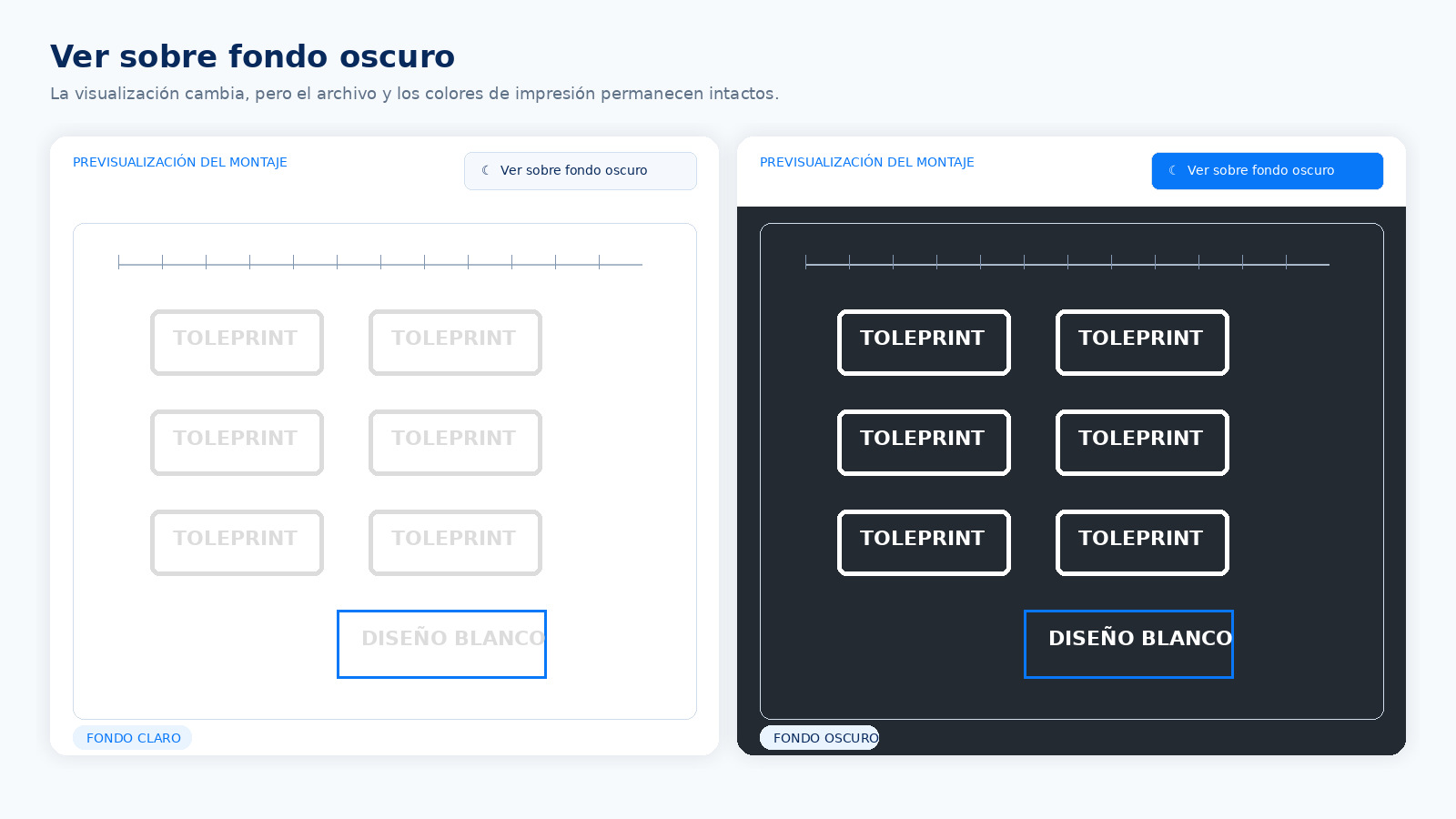 Ver un diseño blanco sobre fondo oscuro