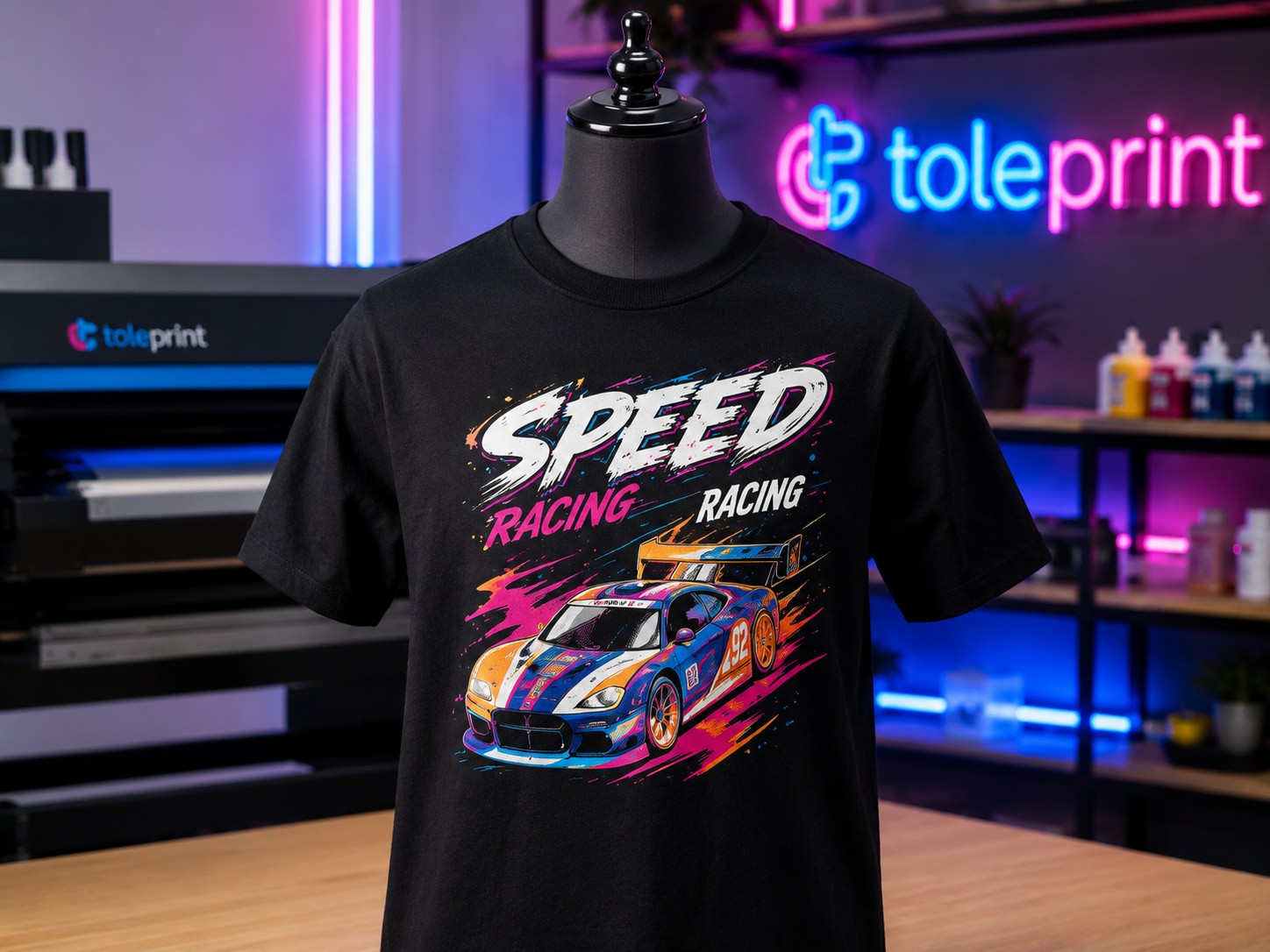 Resultado final de una camiseta personalizada mediante DTF Textil
