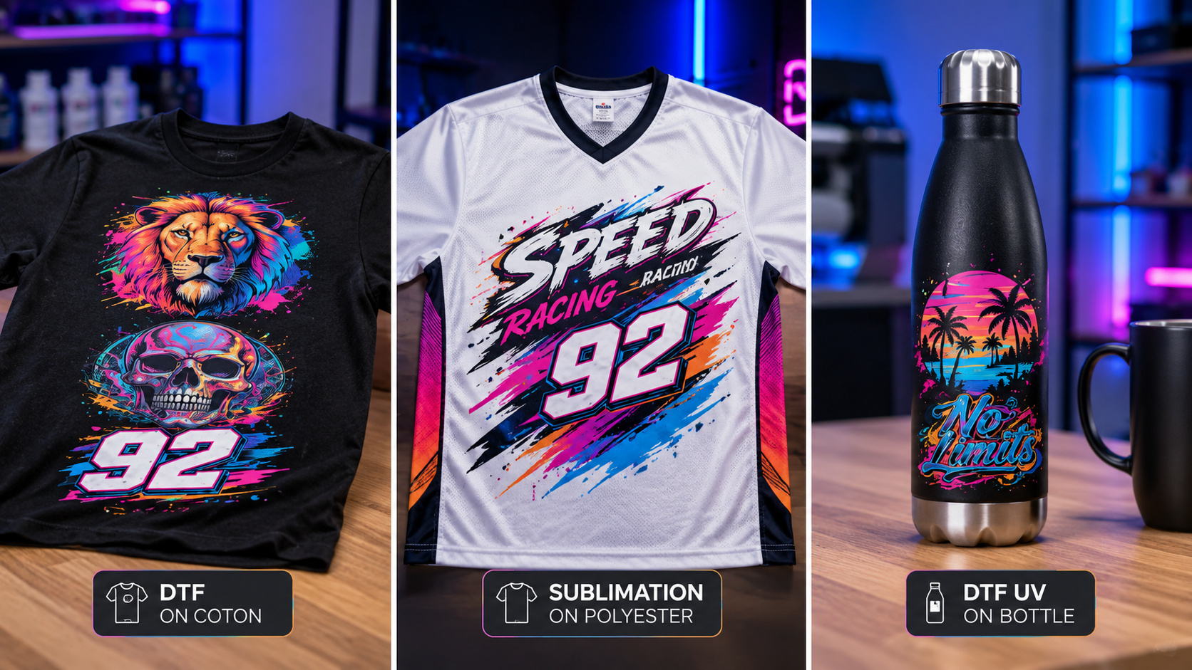 Comparativa entre DTF Textil sublimación y DTF UV