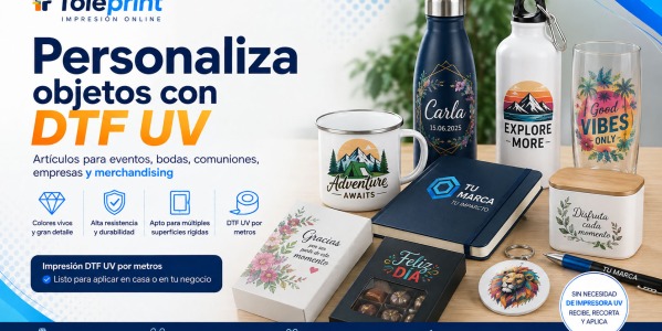 DTF UV para eventos, empresas y merchandising: ideas para personalizar objetos